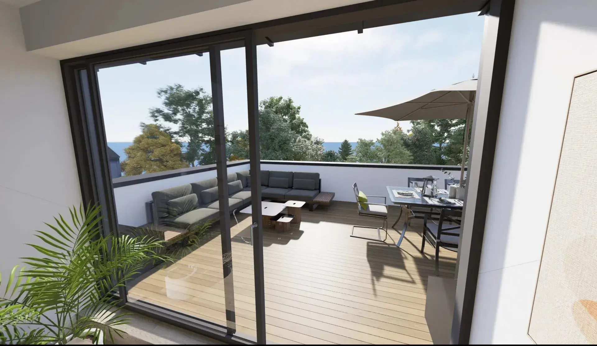 Terrace of an apartment in Kayl